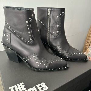 The Kooples Black Studded Ankle Boots